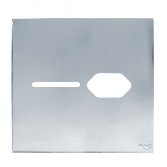 Placa p/ 1 Interruptor + Tomada 4x4 - Novara Glass Espelhada Placa p/ 1 Interruptor + Tomada 4x4 - Novara Glass Espelhada